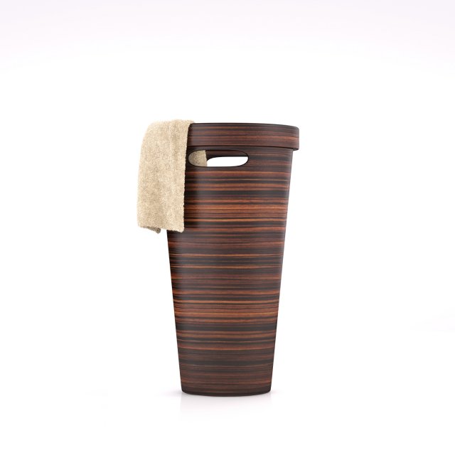 laundry basket brown bamboo Modelo 3D .c4d .max .obj .3ds .fbx .stl .blend 