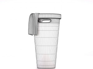 laundry basket brown bamboo Modelo 3D