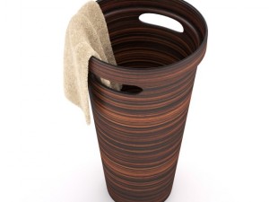 laundry basket brown bamboo Modelo 3D