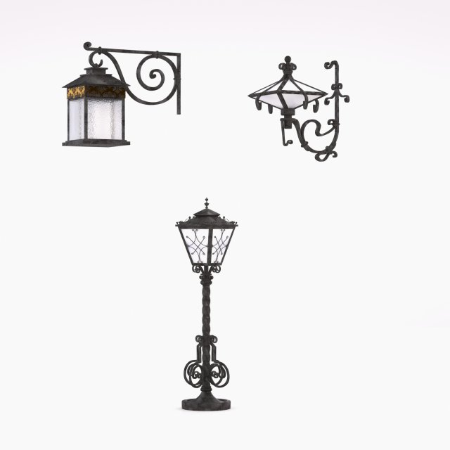 the forged lamps 3D-Modell .c4d .max .obj .3ds .fbx .stl .blend 