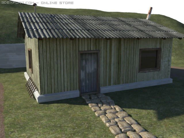 wooden house 3D Model .c4d .max .obj .3ds .fbx .stl .blend 