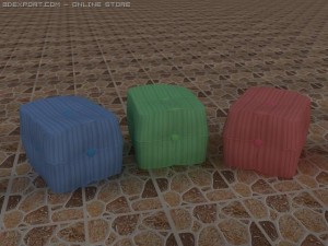 id50012 3 colour mini sofa Model 3D