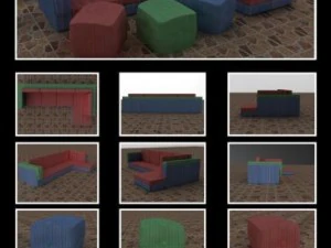 id50013 juegos de sof&aacute; y sof&aacute; Modelo 3D