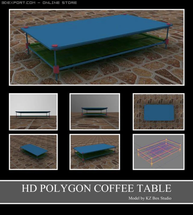 id50014 커피 테이블 3D 모델 .c4d .max .obj .3ds .fbx .stl .blend 