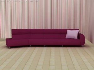 id50015 purple sofa 3D Model