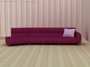 id50015 purple sofa 3D Model