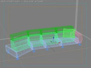 id50015 purple sofa 3D Model