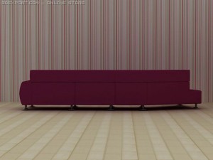 id50015 purple sofa 3D Model