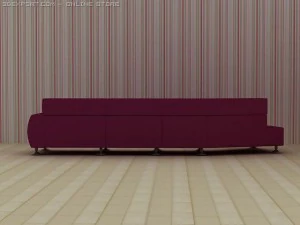 id50015 purple sofa 3D Model