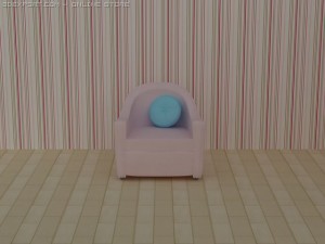 id50016 pink single sofa Modello 3D