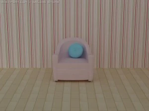 id50016 pink single sofa 3D Model