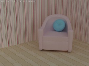id50016 pink single sofa Modello 3D