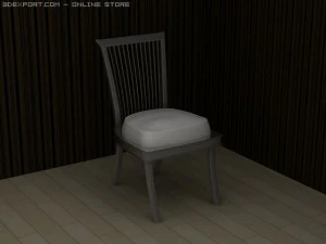 id50017 metal chrome armless chair 3D Model