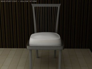 id50017 metal chrome armless chair Modèle 3D