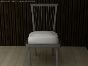 id50017 metal chrome armless chair 3D Model