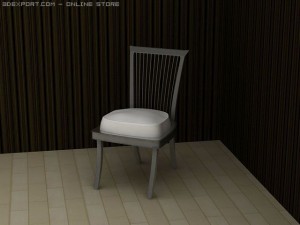 id50017 metal chrome armless chair Modèle 3D