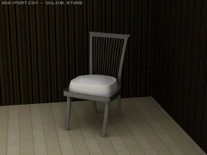 id50017 metal chrome armless chair 3D Model