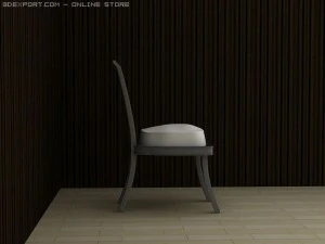 id50017 metal chrome armless chair 3D Model