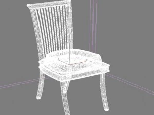id50017 metal chrome armless chair 3D Model
