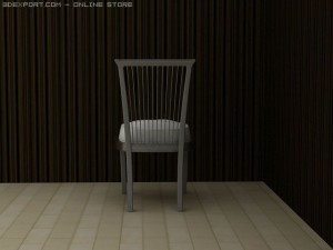 id50017 metal chrome armless chair Modèle 3D
