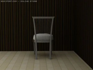 id50017 metal chrome armless chair 3D Model