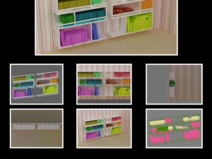 id50018 white book shelf Model 3D