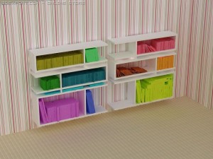 id50018 white book shelf 3D Модель