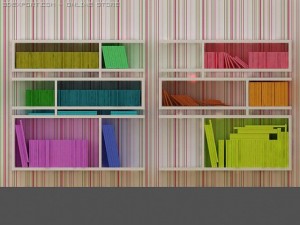 id50018 white book shelf 3D Модель