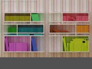 id50018 white book shelf 3D Model