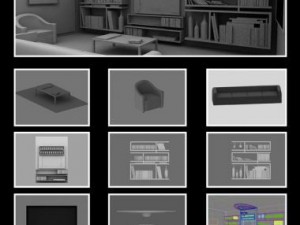 id50020 common living room  no mat Model 3D