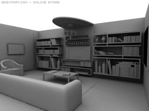 id50020 common living room  no mat 3D-Modell