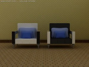id50021 clown armed single sofa 3D Model