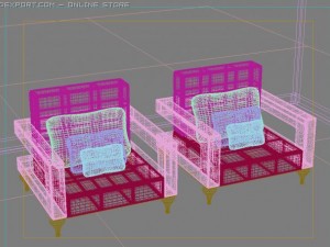 id50021 clown armed single sofa 3D 模型