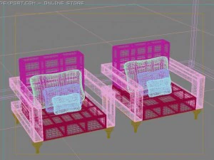 id50021 clown armed single sofa 3D Model