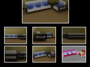 id50022 アームチェアピエロ家具セット 3Dモデル