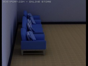 id50023 blue style sofa 3D Model