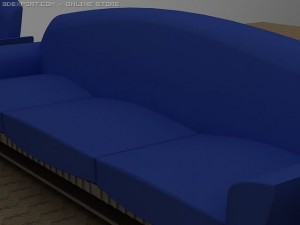 id50023 blue style sofa 3D Model