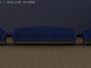 id50023 blue style sofa 3D Model
