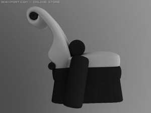 id50024 luxury white sofa 3D Model