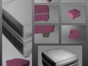 id50026 classic foot couch Model 3D