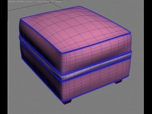 id50026 classic foot couch 3D Model