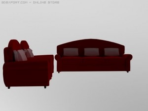 id50027 red sofa sets 3D Модель