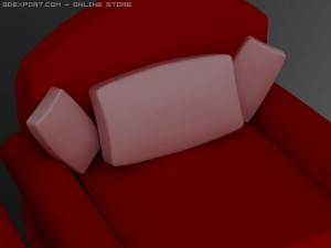 id50027 red sofa sets 3D Модель