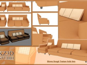 id50028 blown texture sofa Model 3D