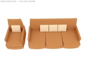 id50028 blown texture sofa 3D Model