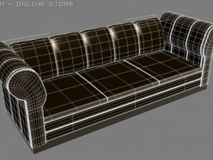 id50029 luxury round arm sofa Modelo 3D