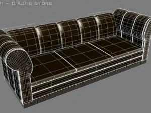 id50029 luxury round arm sofa 3D Model