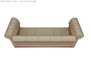 id50029 luxury round arm sofa 3D Model
