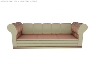 id50029 luxury round arm sofa Modelo 3D