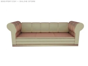 id50029 luxury round arm sofa 3D Model